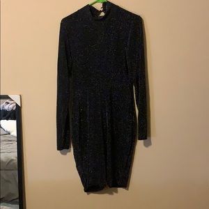 black glitter long sleeve unitard